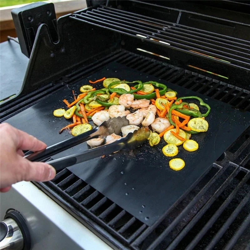 Outdoor BBQ Grill Mat: Non-Stick Cooking Pad (Reusable)