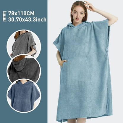 Quick-Dry Surf Poncho – Microfiber Beach Robe & Towel Hoodie