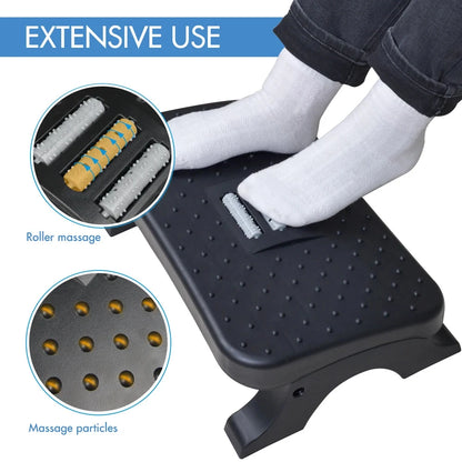 ErgoFoot Rest – Massage Rollers & Pain Relief Footstool