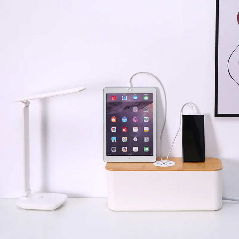 NeatBox: Wooden Cable & Charger Organizer