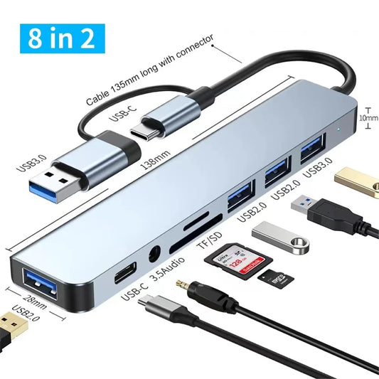 OctaHub Pro: 8-in-2 Multiport Adapter & Card