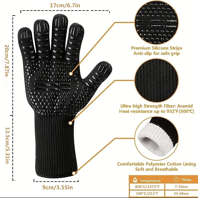 InfernoGuard BBQ Gloves: High-Temp Fireproof Mitts