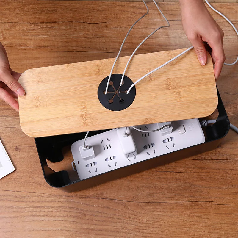 NeatBox: Wooden Cable & Charger Organizer