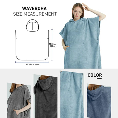 Quick-Dry Surf Poncho – Microfiber Beach Robe & Towel Hoodie