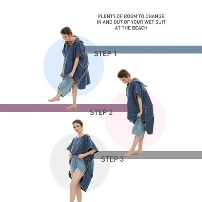 Quick-Dry Surf Poncho – Microfiber Beach Robe & Towel Hoodie