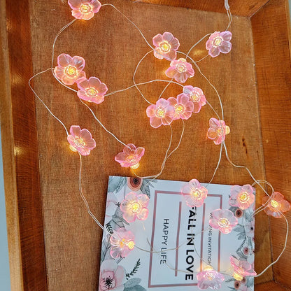 BlossomGlow: Pink Cherry Fairy Lights