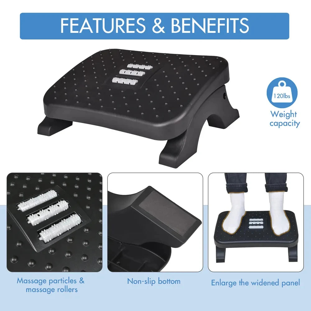 ErgoFoot Rest – Massage Rollers & Pain Relief Footstool